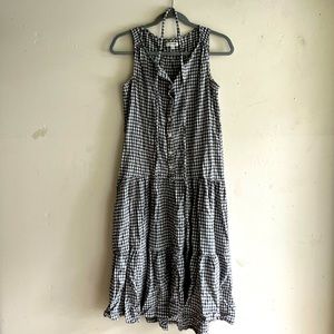 MAX STUDIO plaid drop waist midi dress